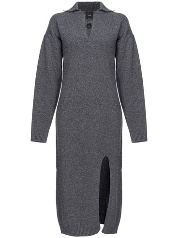 Vellutato midi dress in wool and cashmere with slit