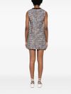 Bouclé dress with sequins and cut-outs