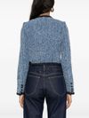 Giacca denim crop in misto cotone con tasche