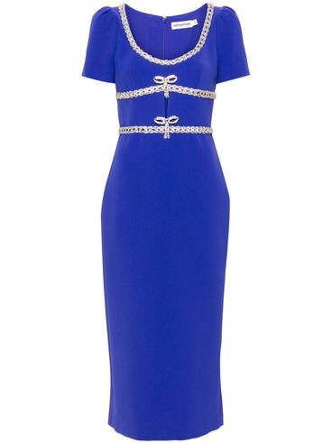 Midi dress with rhinestones and cut-out