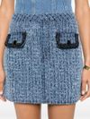 Mini denim skirt in cotton blend with pockets