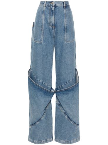 Jeans lunghi in cotone con gamba ampia