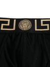 Stretch cotton briefs shorts with Greek key pattern and logo