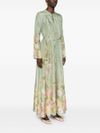 Long Waverly Billow silk dress with floral print