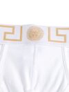 Stretch cotton briefs shorts with Greek key pattern and logo