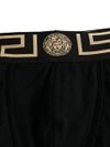 Stretch cotton boxer shorts with Greek key pattern and logo