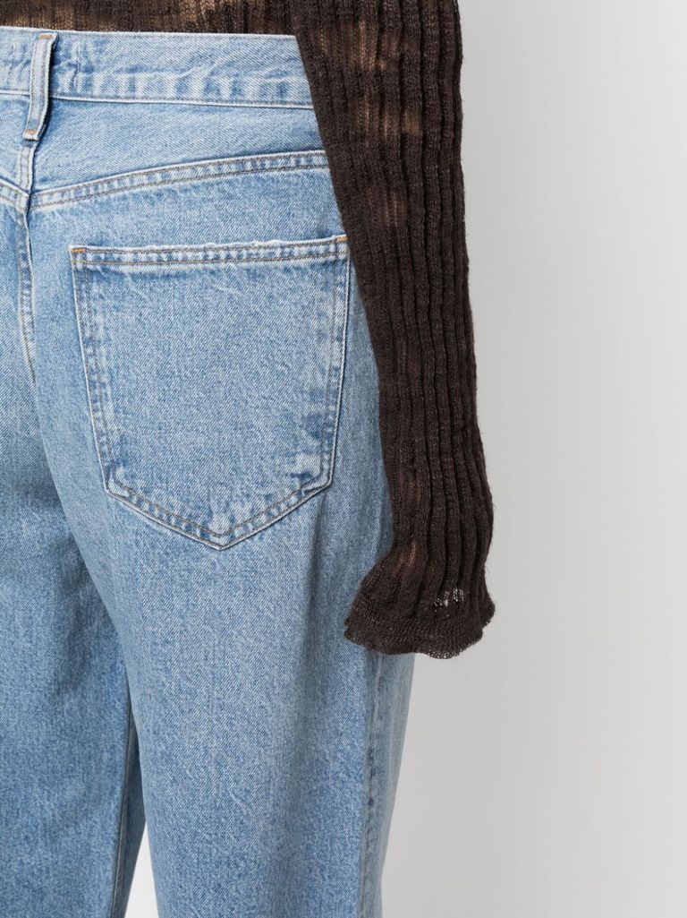 Shop Agolde Jeans Low Slung Baggy In Misto Cotone In Blu