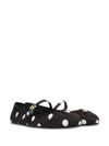 Ballerina flats in cotton and viscose with polka dot print