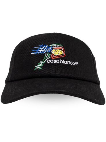 Cotton baseball cap with tennis embroidery