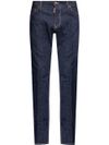 Low-rise slim fit stretch cotton jeans