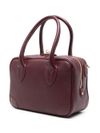 Calf leather tote bag with logo print