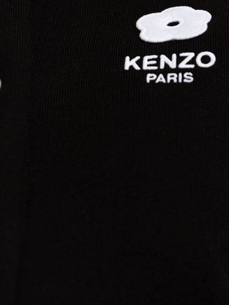 Shop Kenzo Stretch Cotton T-shirt With Logo Print In Nero