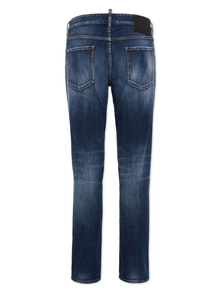 Shop Dsquared2 Skinny Jeans In Distressed Cotton In Blu