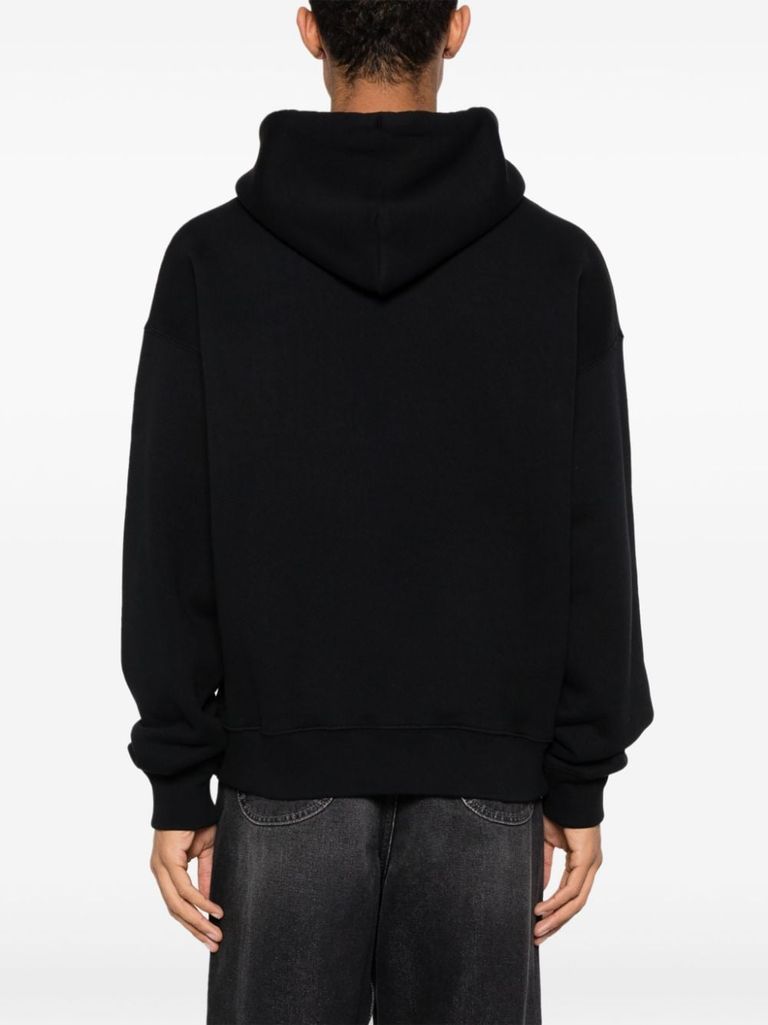 Shop Off-white Cotton Hoodie With Print In Nero