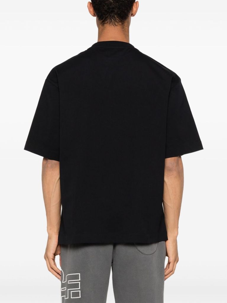 Shop Off-white Cotton T-shirt With Print In Nero