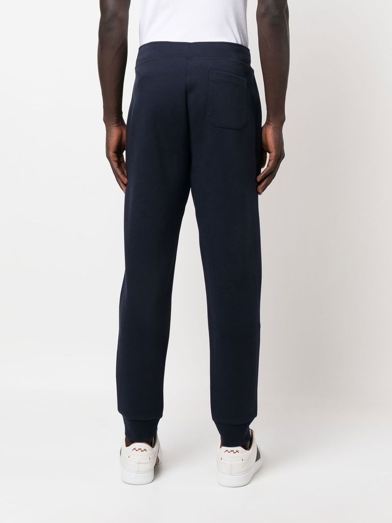 Shop Polo Ralph Lauren Cotton Sweatpants With Embroidered Logo In Blu