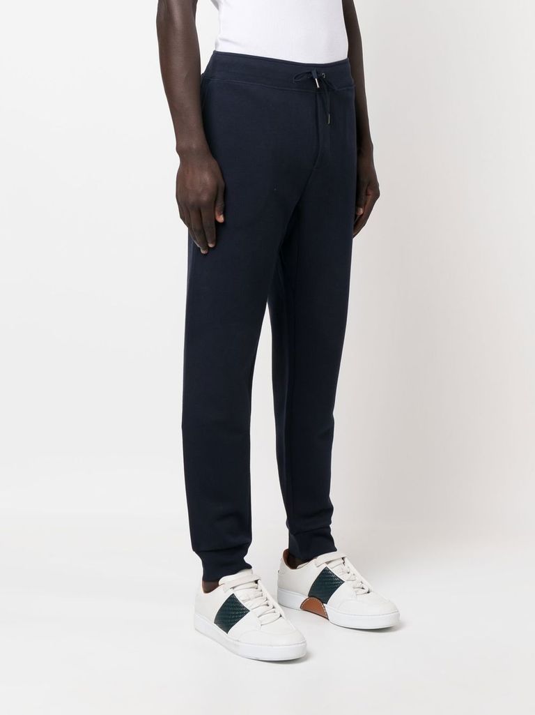 Shop Polo Ralph Lauren Cotton Sweatpants With Embroidered Logo In Blu