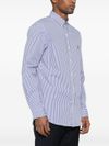 Striped cotton shirt with embroidered logo