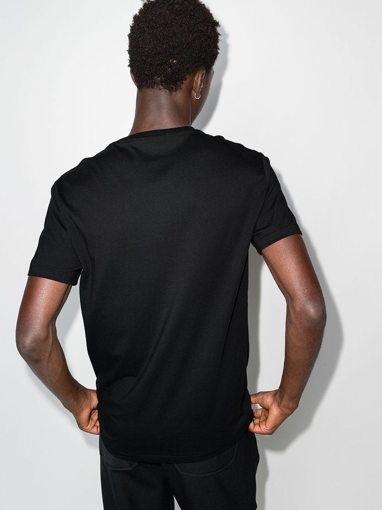 Shop Polo Ralph Lauren Cotton T-shirt With Embroidered Logo In Nero