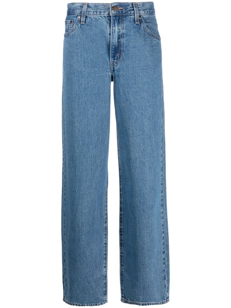 Shop Levi's Straight Baggy Dad Jeans In Medium-rise Cotton In Blu