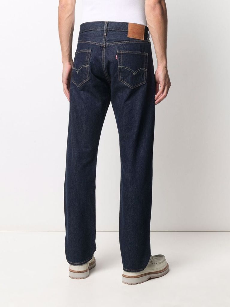 Shop Levi's 501 Cotton Jeans With A Straight Leg In Blu