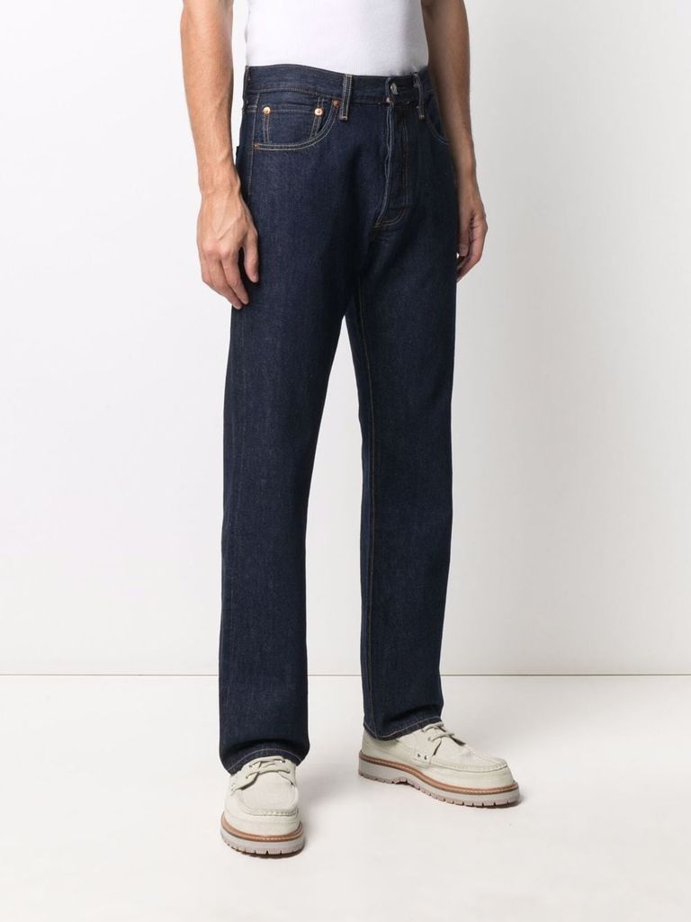 Shop Levi's 501 Cotton Jeans With A Straight Leg In Blu