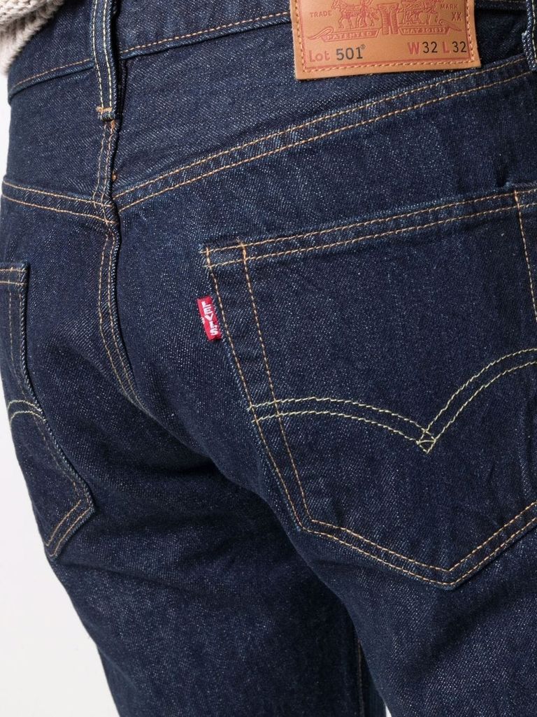 Shop Levi's 501 Cotton Jeans With A Straight Leg In Blu