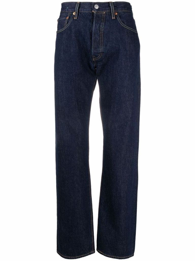 Shop Levi's 501 Cotton Jeans With A Straight Leg In Blu