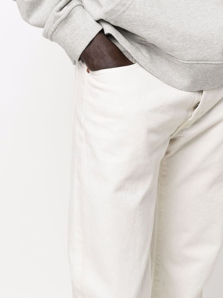 Shop Levi's 501 Cotton Jeans With A Straight Leg In Bianco