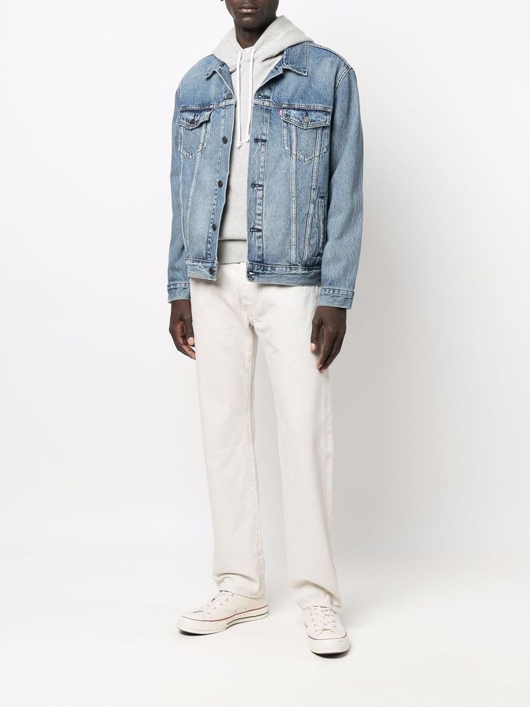 Shop Levi's 501 Cotton Jeans With A Straight Leg In Bianco