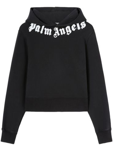 Cotton hoodie with logo print