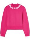 Cropped cotton sweatshirt with logo print