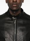 Lamb leather jacket with hood