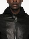 Lamb leather jacket with hood