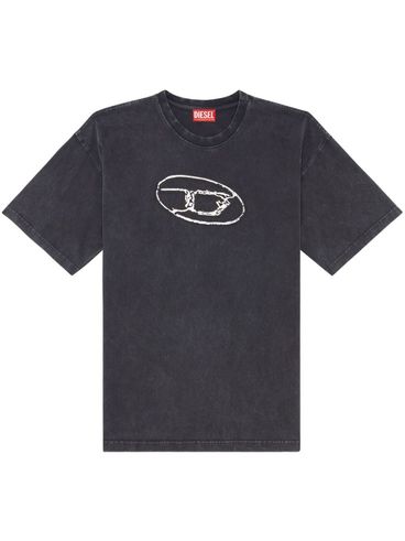 Cotton T-shirt with a faded effect and logo