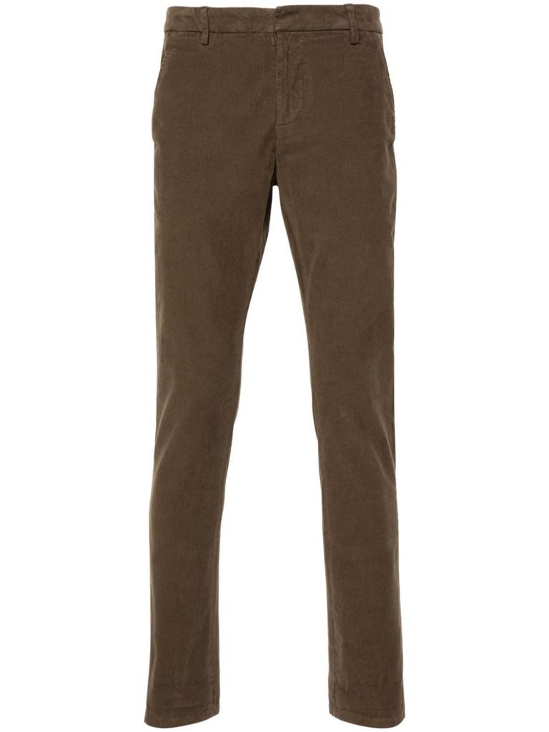 Shop Dondup Slim Gaubert Corduroy Trousers In Verde