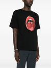 Cotton T-shirt with logo and mouth print