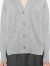 Melange cashmere cardigan with pockets