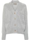 Cardigan mélange in cashmere con tasche