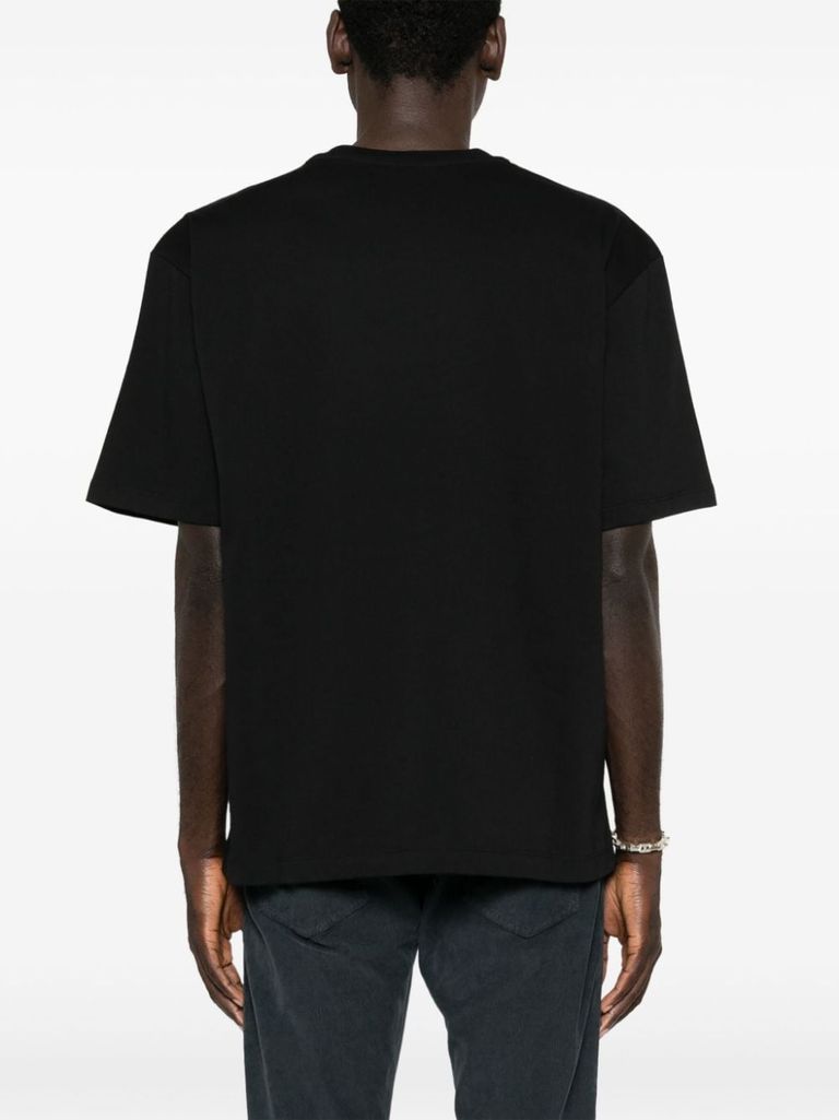 Shop Fiorucci Cotton T-shirt With Logo Print In Nero