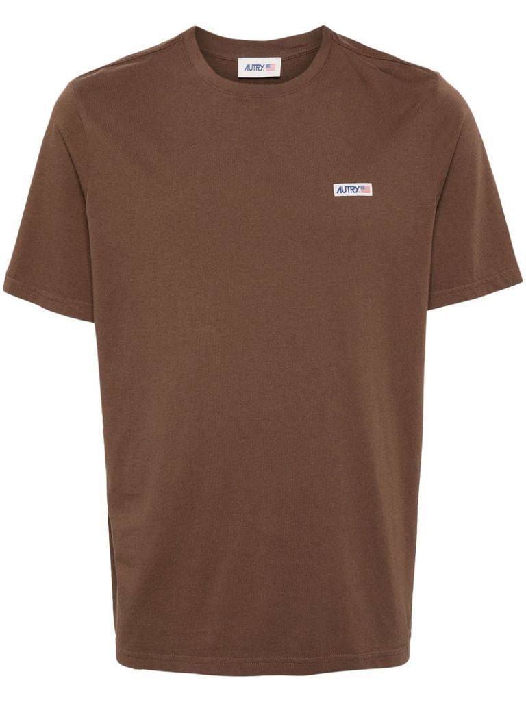 Shop Autry Cotton T-shirt With Logo In Marrone