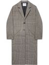 Long Cocoon coat in a wool blend with a check pattern