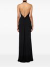 Red Carpet long viscose dress with slit