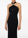 Red Carpet long viscose dress with slit