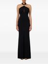 Red Carpet long viscose dress with slit