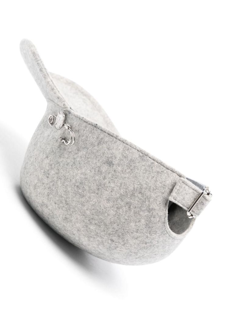 Shop Ermanno Scervino Wool Baseball Cap With Pin In Grigio