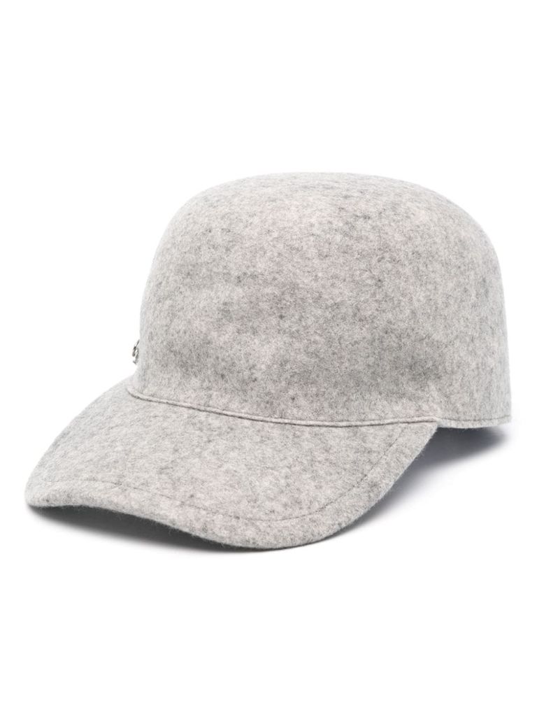 Shop Ermanno Scervino Wool Baseball Cap With Pin In Grigio