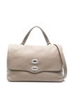 Medium Postina leather bag in calfskin with shoulder strap.