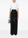 Tailored pinstriped wool trousers