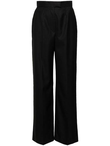 Tailored pinstriped wool trousers